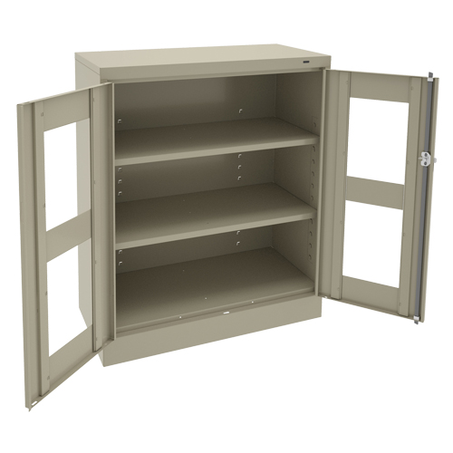 C-Thru Counter High Cabinet, Steel, 2 Shelves, 42" H x 36" W x 18" D Helyx Safety & Industrial Supplies