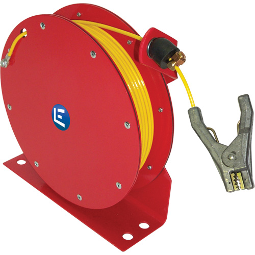 C&acirc;ble de mise &agrave; la terre sur d&eacute;vidoir autor&eacute;tractable, Longueur de 100', Robuste Helyx Safety & Industrial Supplies