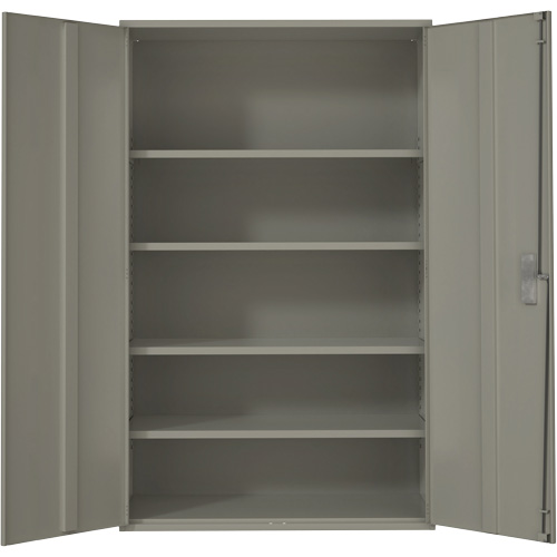 Extra Wide Hi-Boy Storage Cabinet, Steel, 4 Shelves, 72" H x 48" W x 24" D, Grey Helyx Safety & Industrial Supplies