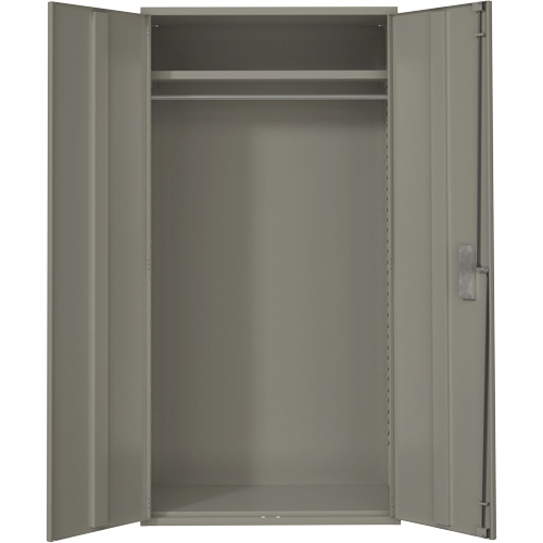 Wardrobe Storage Cabinet, Steel, 36" W x 18" D x 72" H, Grey Helyx Safety & Industrial Supplies