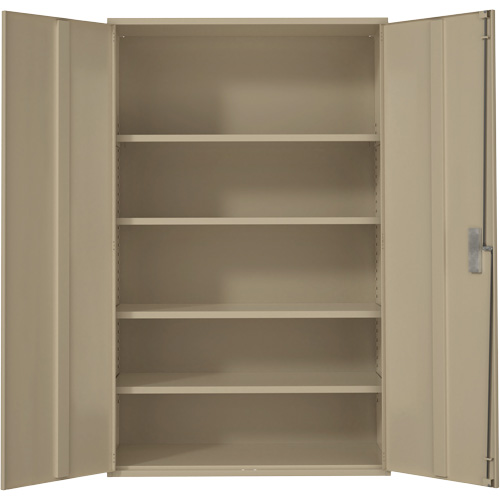 Extra Wide Hi-Boy Storage Cabinet, Steel, 4 Shelves, 72" H x 48" W x 24" D, Beige Helyx Safety & Industrial Supplies
