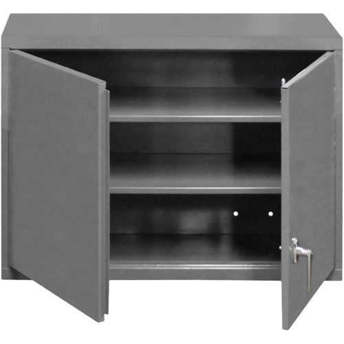 Wall-Mounted Cabinet, 27" H x 29-7/8" W x 13-11/16" D, 2 Shelves, Steel, Grey Helyx Safety & Industrial Supplies