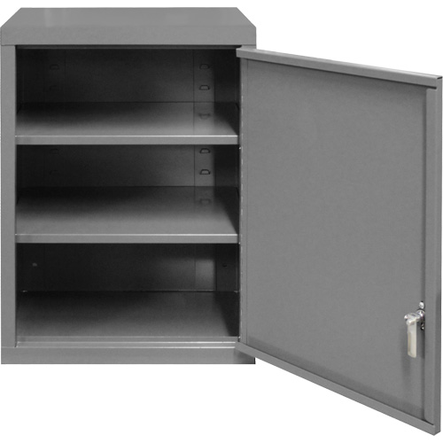 Wall-Mounted Cabinet, 27" H x 13-11/16" W x 18" D, 2 Shelves, Steel, Grey Helyx Safety & Industrial Supplies
