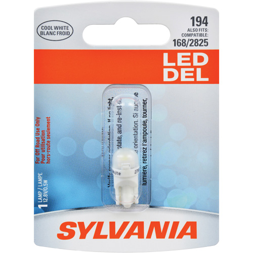 194 Mini Automotive Bulb, LED, 0.5 W/12.8 W, White Helyx Safety & Industrial Supplies