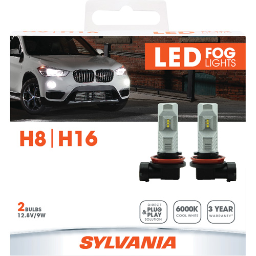 Ampoule pour feu avant H8, DEL, 12,8 W/9 W, Blanc Helyx Safety & Industrial Supplies
