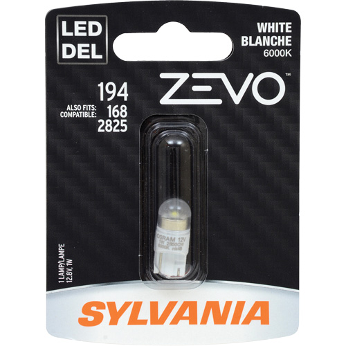 195 Mini-ampoule automobile Zevo, DEL, 0,7 W, Blanc Helyx Safety & Industrial Supplies