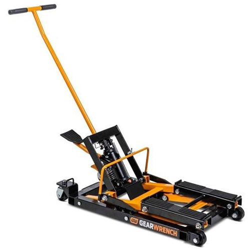 ATV and Motorcycle Jack, 0.75 Ton(s) Capacity, 4-2/3" Lowered, 14-1/2" Raised, Manual Hydraulic Helyx Safety & Industrial Supplies