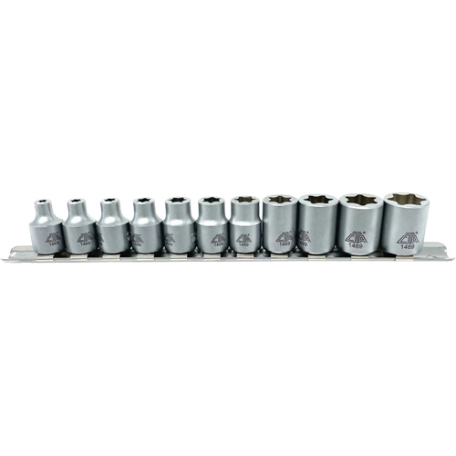 Flat-Cut E-"Star" Socket Set, 11 Pieces, 3/8" Drive Size Helyx Safety & Industrial Supplies