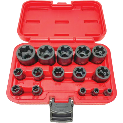 EP "Star" Plus Socket Set, 15 Pieces, 1/4"/3/8"/1/2" Drive Size Helyx Safety & Industrial Supplies