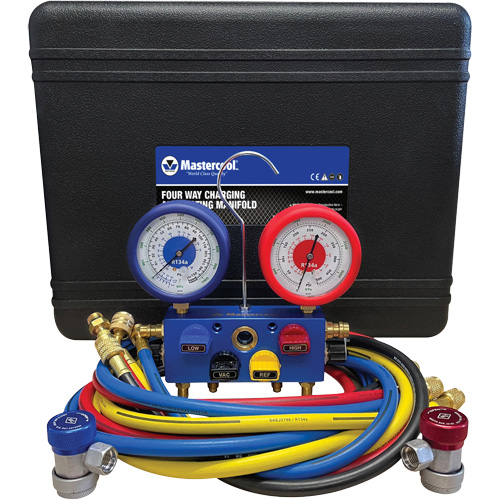Ensemble de jauge &agrave; collecteur en aluminium 4 voies R134A Helyx Safety & Industrial Supplies