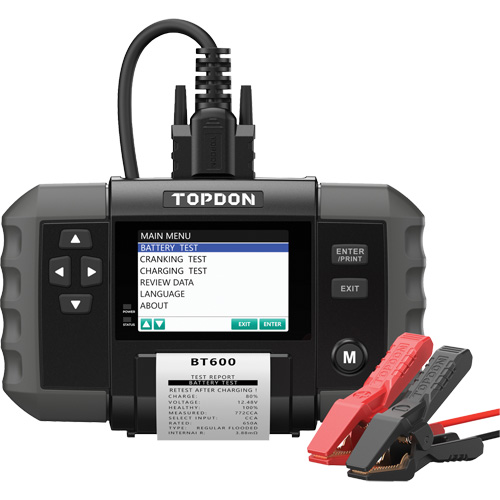 Testeur de batterie 12?V et de syst&egrave;mes 12?V/24?V BT600 avec imprimante int&eacute;gr&eacute;e Helyx Safety & Industrial Supplies