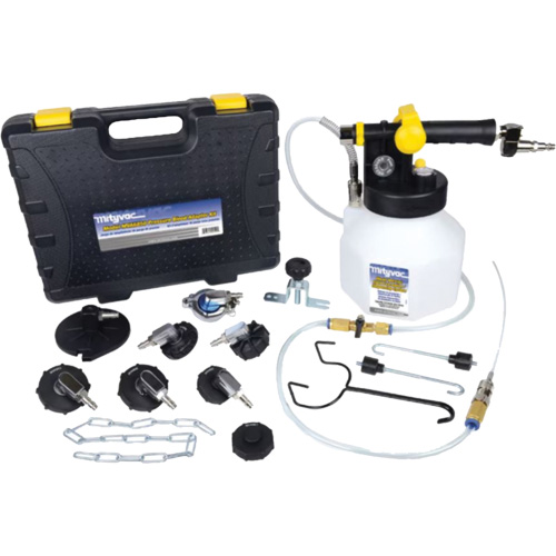 Trousse de purge de freins sous pression avec sept adaptateurs Helyx Safety & Industrial Supplies