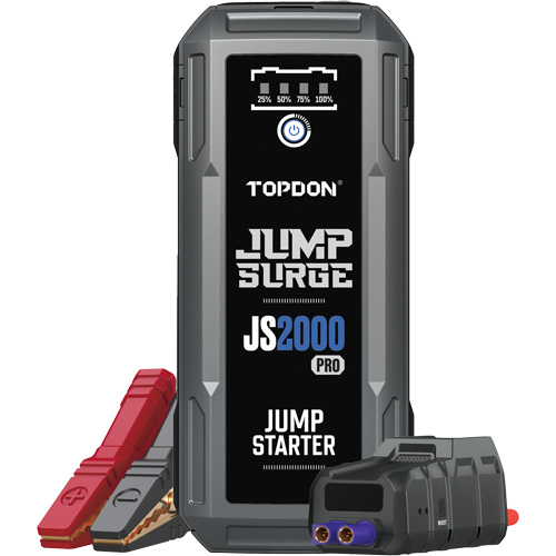 D&eacute;marreur de secours, banque d'alimentation et lampe de poche JumpSurge2000Pro &agrave; 2500 A de pointe Helyx Safety & Industrial Supplies