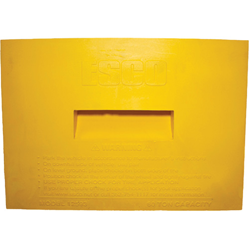 Cale de roue, Polyur&eacute;thane, Jaune, 15-1/4" la x 12-1/8'' p x 10-3/4" h Helyx Safety & Industrial Supplies