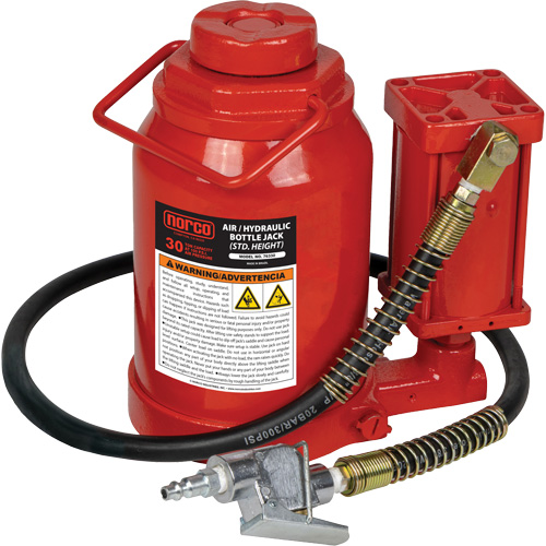 Standard Height Bottle Jack, 30 Ton(s), Air Hydraulic, 19-7/10" Raised Height Helyx Safety & Industrial Supplies