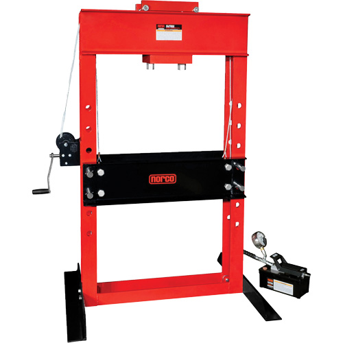 Air/Hydraulic Pump Operated Shop Press, 50 tons Capacity Helyx Safety & Industrial Supplies