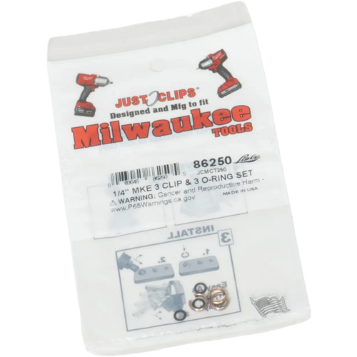 Jeu de clips et joints toriques de 1/4 po pour Milwaukee Helyx Safety & Industrial Supplies