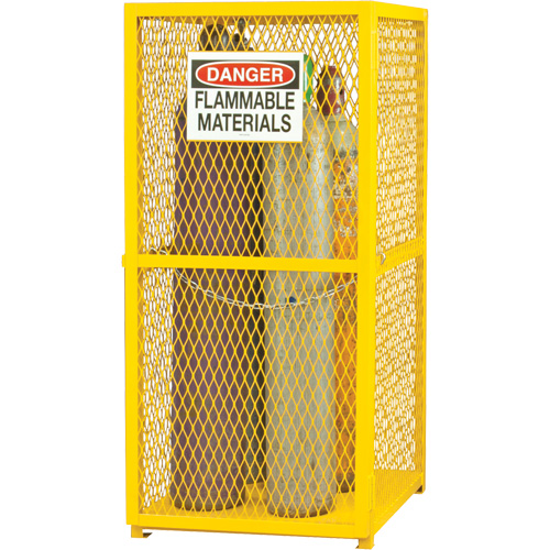 Gas Cylinder Storage Cabinet, 9 Cylinder Capacity, 30" W x 30" D x 71-3/4" H, Yellow Helyx Safety & Industrial Supplies