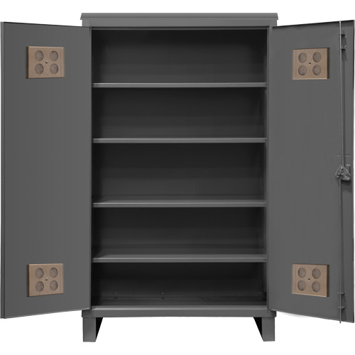 Armoire ext&eacute;rieure robuste, Acier, 4 Tablettes, 78" h x 48" la x 24" P, Gris Helyx Safety & Industrial Supplies