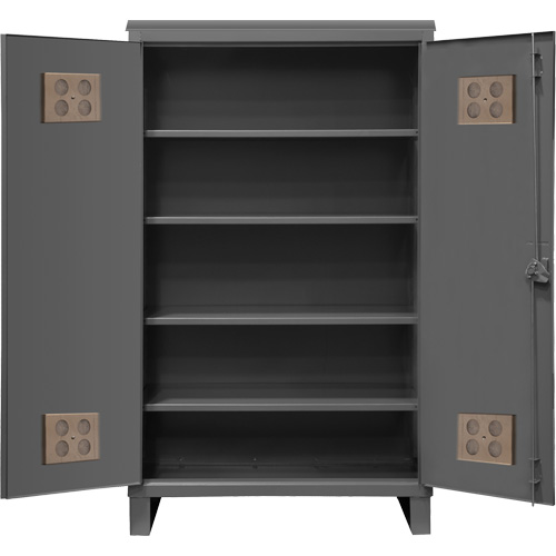 Armoire ext&eacute;rieure robuste, Acier, 4 Tablettes, 78" h x 60" la x 24" P, Gris Helyx Safety & Industrial Supplies