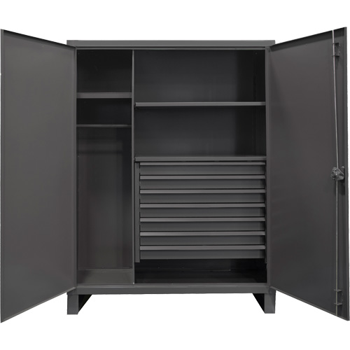 Extra Heavy-Duty Wardrobe Cabinet, Steel, 48" W x 24" D x 78" H, Grey Helyx Safety & Industrial Supplies