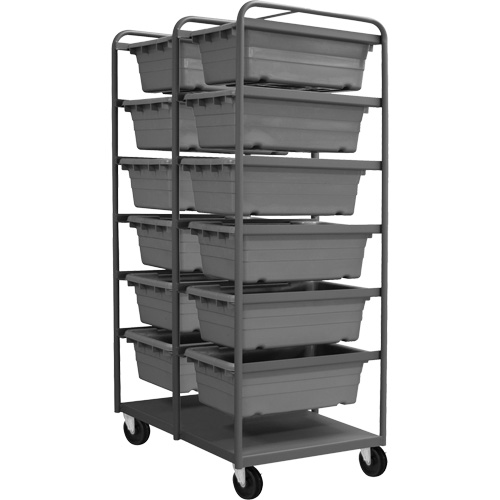 Mobile Tub Rack, Double-sided, 12 bins, 26" W x 36" D x 74" H Helyx Safety & Industrial Supplies
