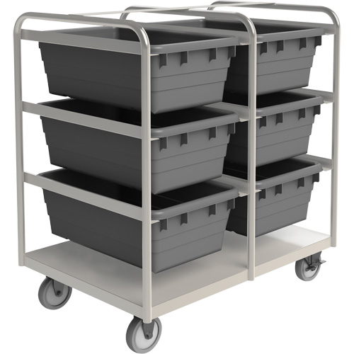 Mobile Tub Rack, Double-sided, 6 bins, 26" W x 36" D x 42" H Helyx Safety & Industrial Supplies