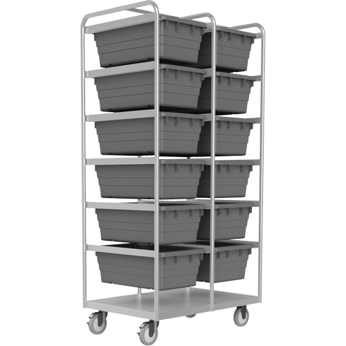 Mobile Tub Rack, Double-sided, 12 bins, 26" W x 36" D x 74" H Helyx Safety & Industrial Supplies