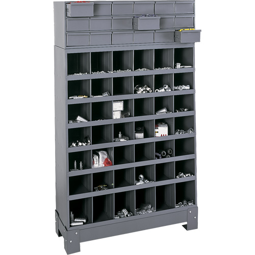 Modular Small Parts Storage Unit, Steel, 18 Drawers, 33-3/4" x 12-1/4" x 58-5/8", Grey Helyx Safety & Industrial Supplies