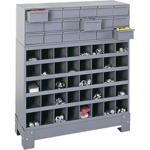 Unit&eacute; de stockage modulaire pour petites pi&egrave;ces, Acier, 18 tiroirs, 33-3/4" x 12-1/4" x 40-1/2", Gris Helyx Safety & Industrial Supplies