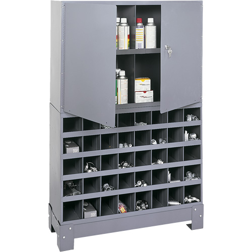 Modular Small Parts Storage Unit, Steel, 0 Drawers, 33-3/4" x 12-1/4" x 53-1/2", Grey Helyx Safety & Industrial Supplies