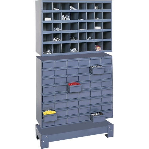 Modular Small Parts Storage Unit, Steel, 48 Drawers, 33-3/4" x 12-1/4" x 58-3/8", Grey Helyx Safety & Industrial Supplies