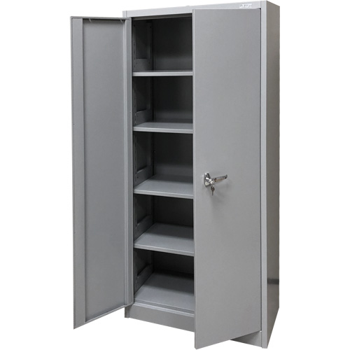 Armoire de rangement, Acier, 4 Tablettes, 66" h x 30" la x 15" P, Gris Helyx Safety & Industrial Supplies