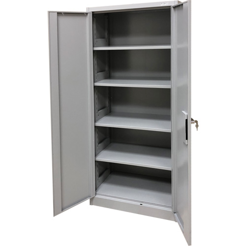 Armoire de rangement, Acier, 4 Tablettes, 66" h x 30" la x 15" P, Gris Helyx Safety & Industrial Supplies