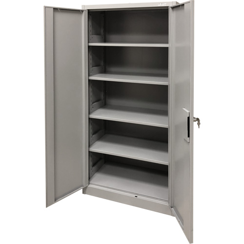 Armoire de rangement, Acier, 4 Tablettes, 78" h x 36" la x 24" P, Gris Helyx Safety & Industrial Supplies