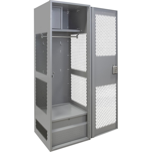 Gear Locker with Door, Steel, 24" W x 24" D x 72" H, Grey Helyx Safety & Industrial Supplies