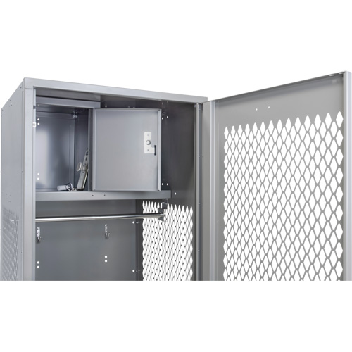 Gear Locker with Door, Steel, 24" W x 24" D x 72" H, Grey Helyx Safety & Industrial Supplies