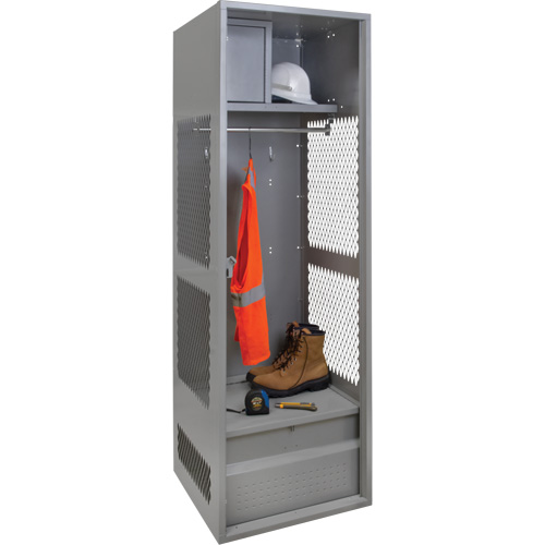 Gear Locker, Steel, 24" W x 24" D x 72" H, Grey Helyx Safety & Industrial Supplies