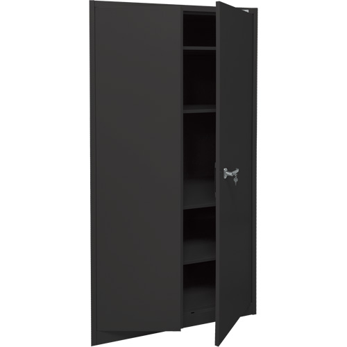 Storage Cabinet, Steel, 4 Shelves, 78" H x 36" W x 24" D, Black Helyx Safety & Industrial Supplies