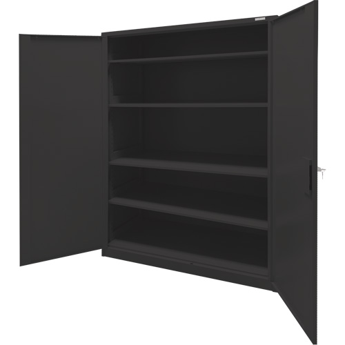 Storage Cabinet, Steel, 4 Shelves, 78" H x 48" W x 24" D, Black Helyx Safety & Industrial Supplies