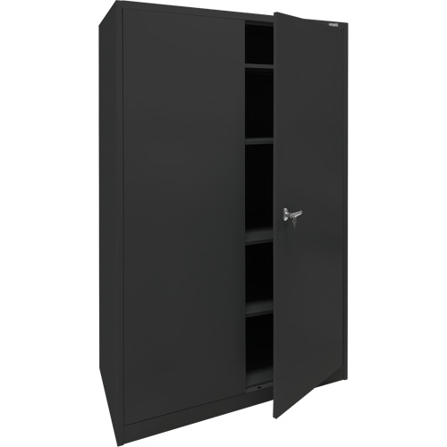 Storage Cabinet, Steel, 4 Shelves, 78" H x 48" W x 24" D, Black Helyx Safety & Industrial Supplies