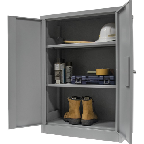 Counter-High Storage Cabinet, Steel, 2 Shelves, 42" H x 30" W x 15" D, Grey Helyx Safety & Industrial Supplies