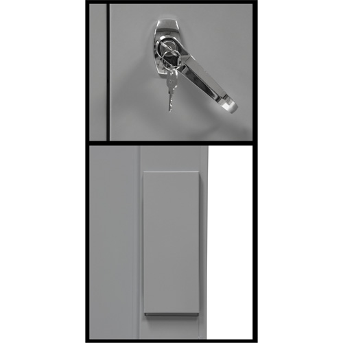 Counter-High Storage Cabinet, Steel, 2 Shelves, 42" H x 30" W x 15" D, Grey Helyx Safety & Industrial Supplies