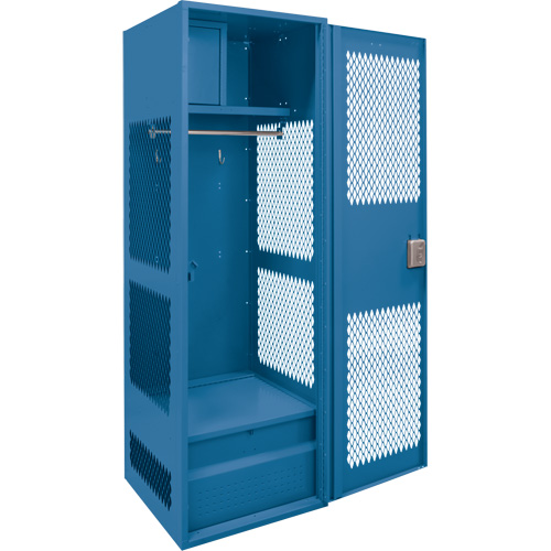 Casier pour &eacute;quipement avec porte, Acier, 24" la x 18" p x 72" h, Bleu fonc&eacute; Helyx Safety & Industrial Supplies