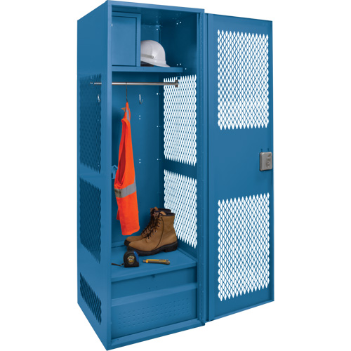 Casier pour &eacute;quipement avec porte, Acier, 24" la x 18" p x 72" h, Bleu fonc&eacute; Helyx Safety & Industrial Supplies