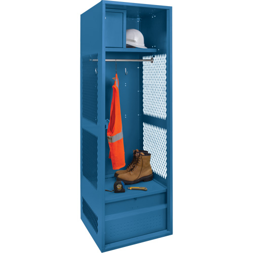 Casier pour &eacute;quipement, Acier, 24" la x 24" p x 72" h, Bleu fonc&eacute; Helyx Safety & Industrial Supplies