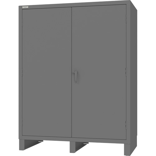 Cabinet with Recessed Doors, Steel, 4 Shelves, 78" H x 60" W x 30" D, Grey Helyx Safety & Industrial Supplies