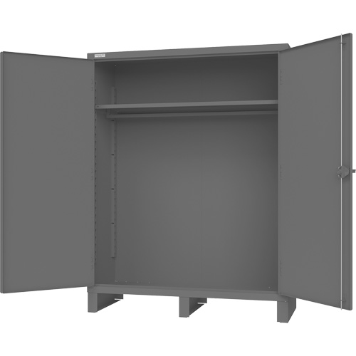 Cabinet with Hanging Bar & Standard Recessed Doors, Steel, 78" H x 60" W x 24" D, Grey Helyx Safety & Industrial Supplies