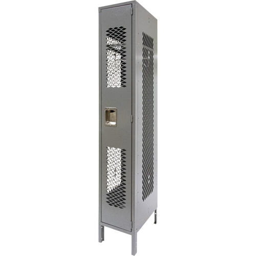 Casiers ventil&eacute;s, 12" x 18" x 78", Acier, Gris, D&eacute;mont&eacute;, Perfor&eacute; Helyx Safety & Industrial Supplies