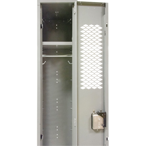 Casiers ventil&eacute;s, Bloc de 3, 36" x 18" x 88", Acier, Gris, D&eacute;mont&eacute;, Perfor&eacute; Helyx Safety & Industrial Supplies